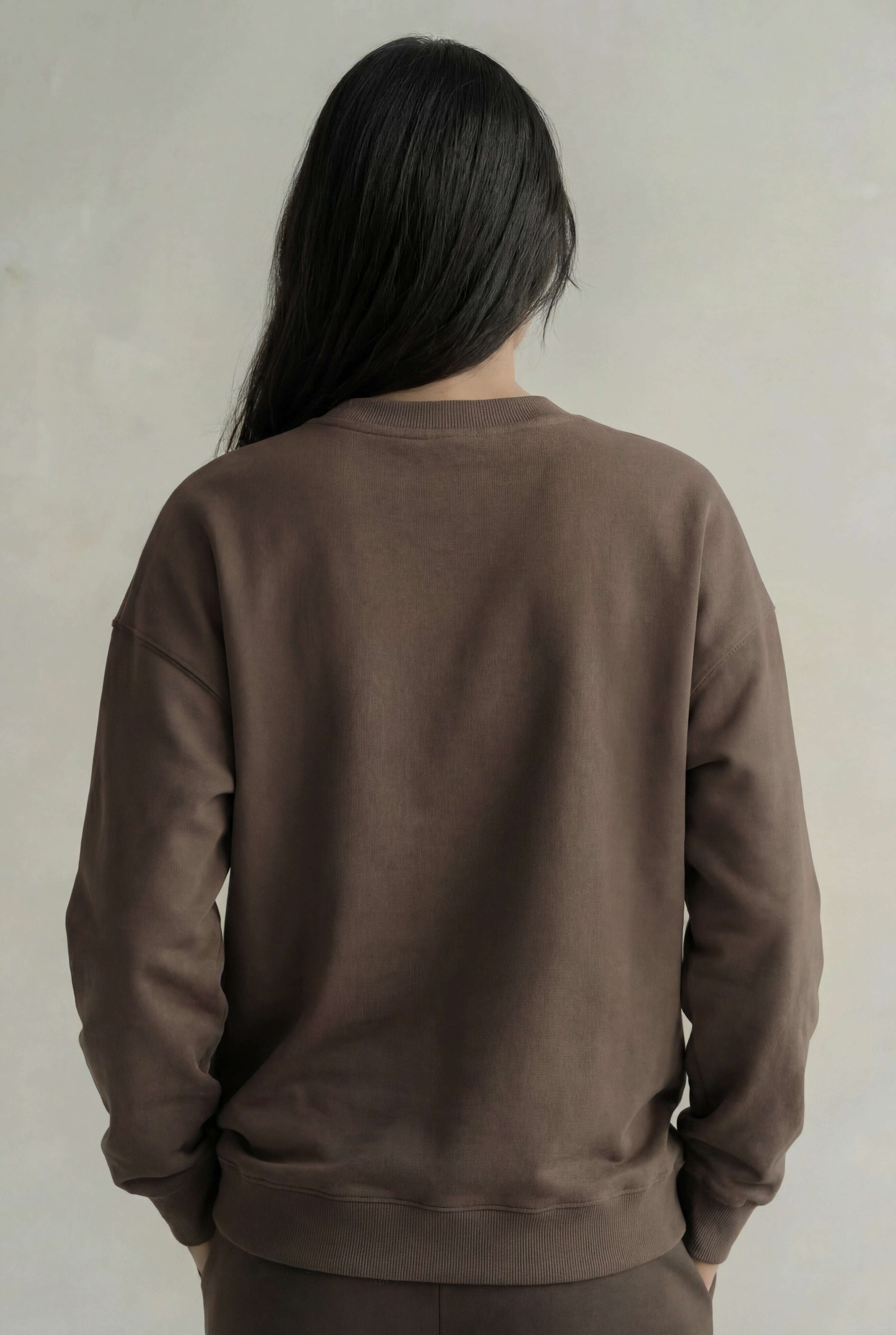Relaxed Crew Neck Sweatshirt - Mocha