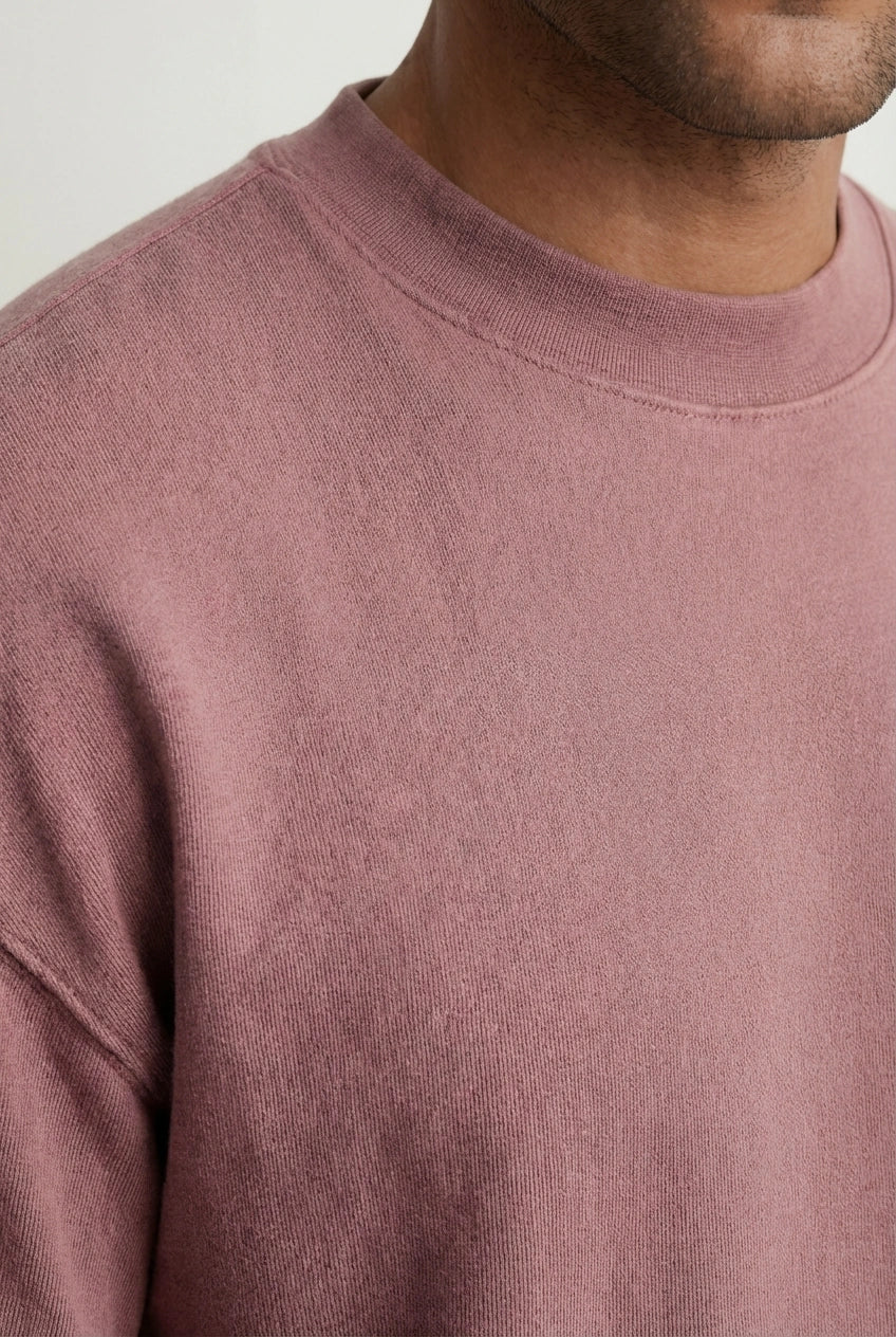 Relaxed Crew Neck Sweatshirt - Mauve Pink