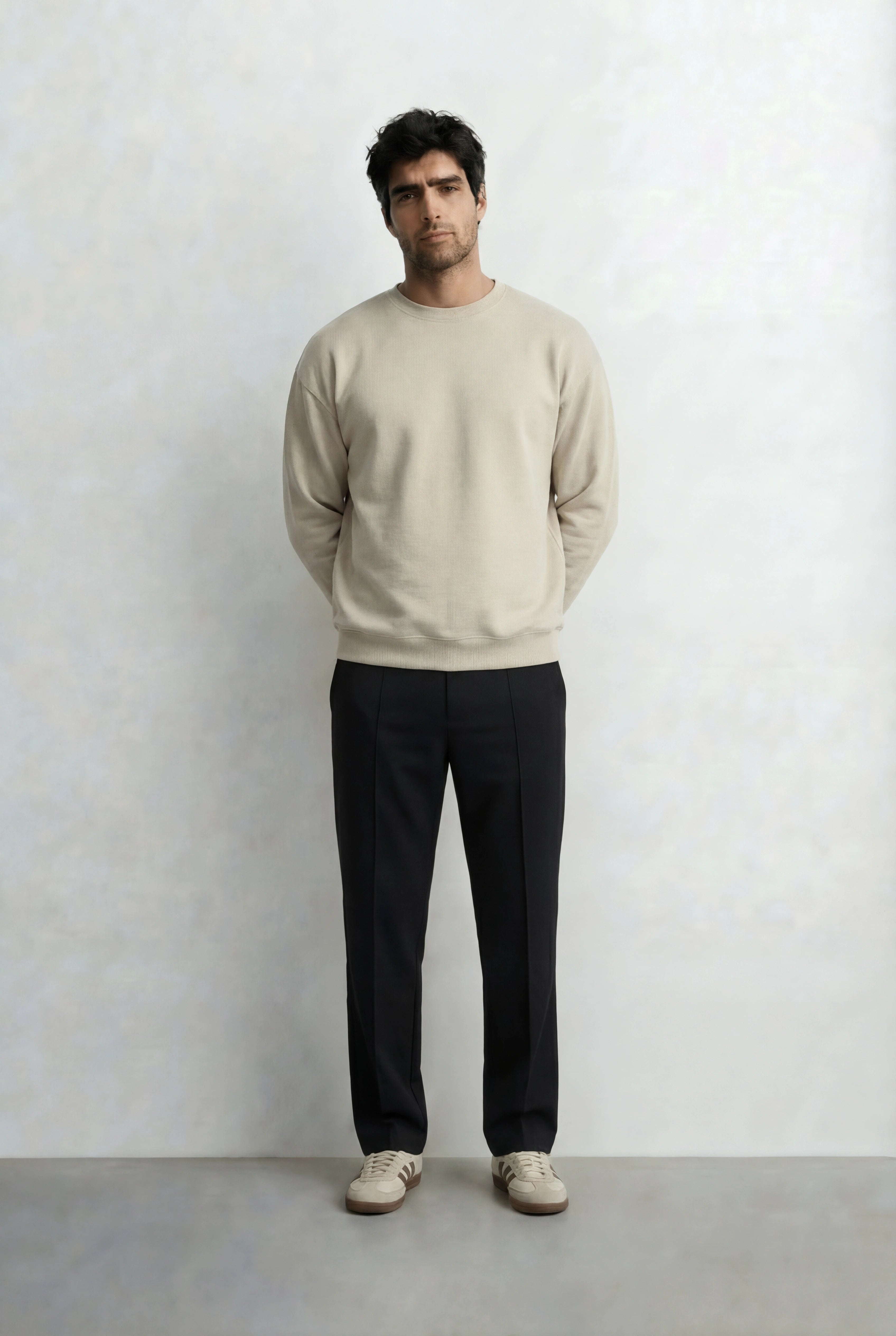 Relaxed Crew Neck Sweatshirt - Bone White