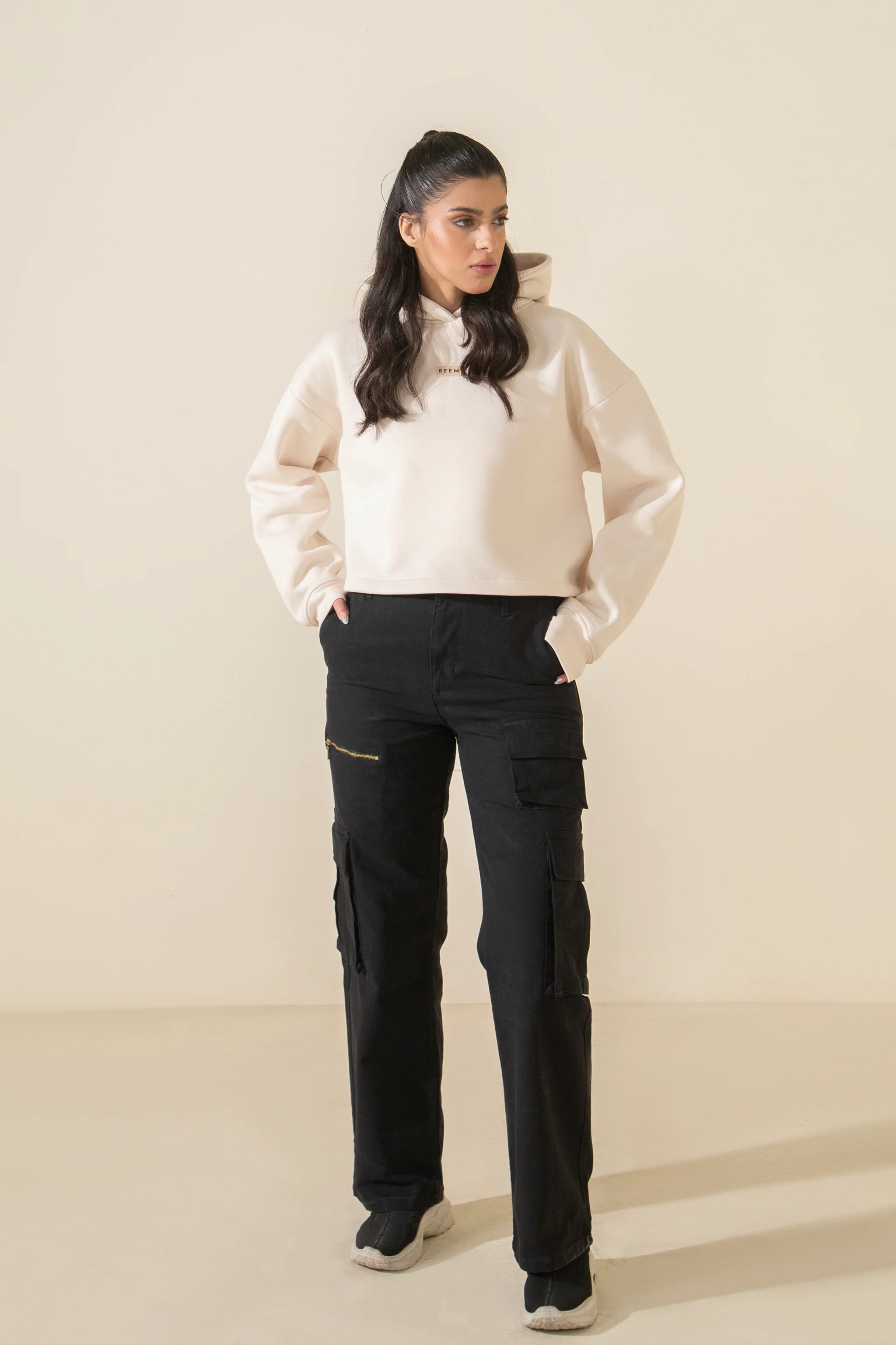 Classic Straight Cargo Pants - Coal Black