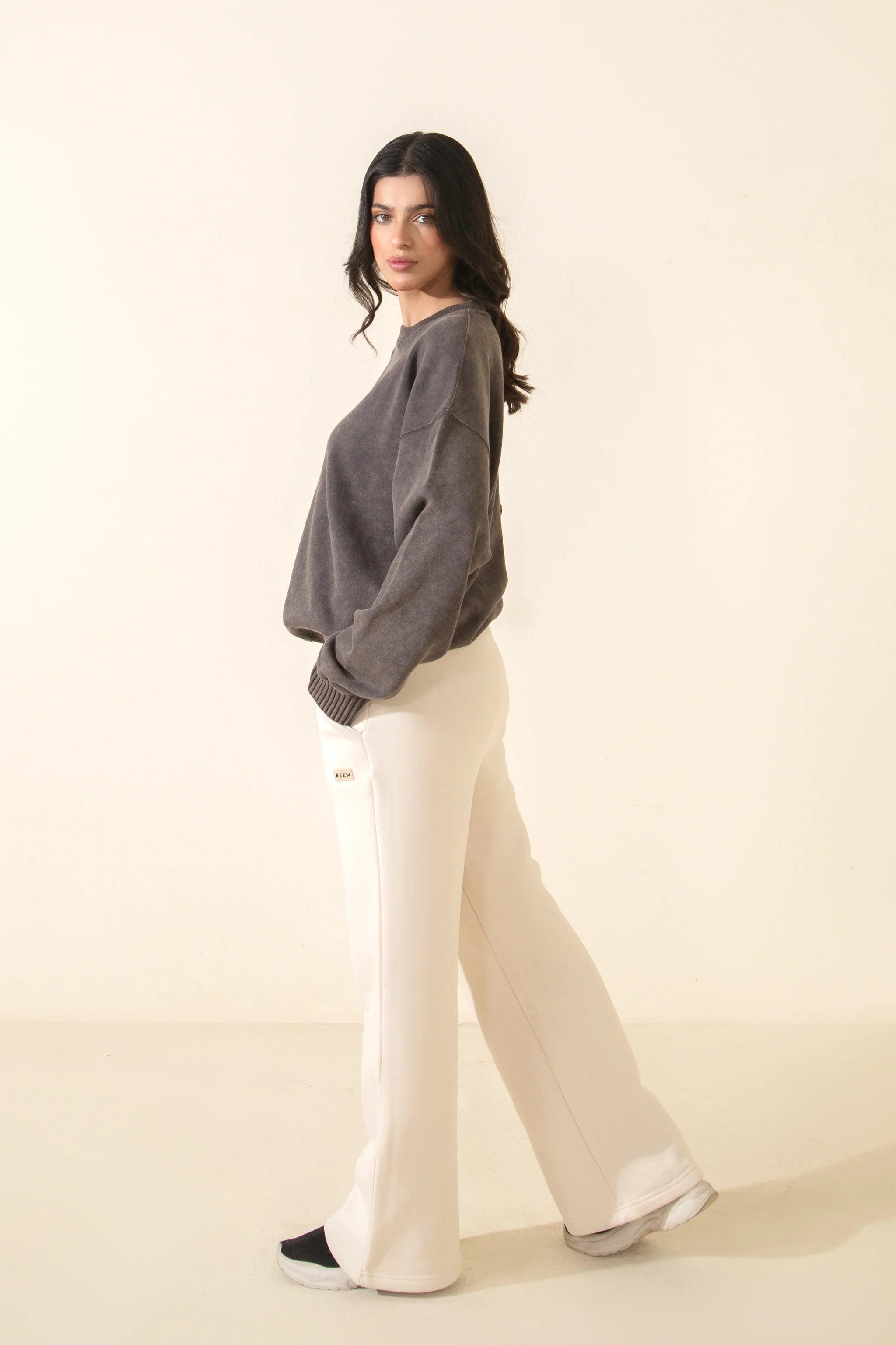 Acidwash Sweatshirt Women- Polar Brown
