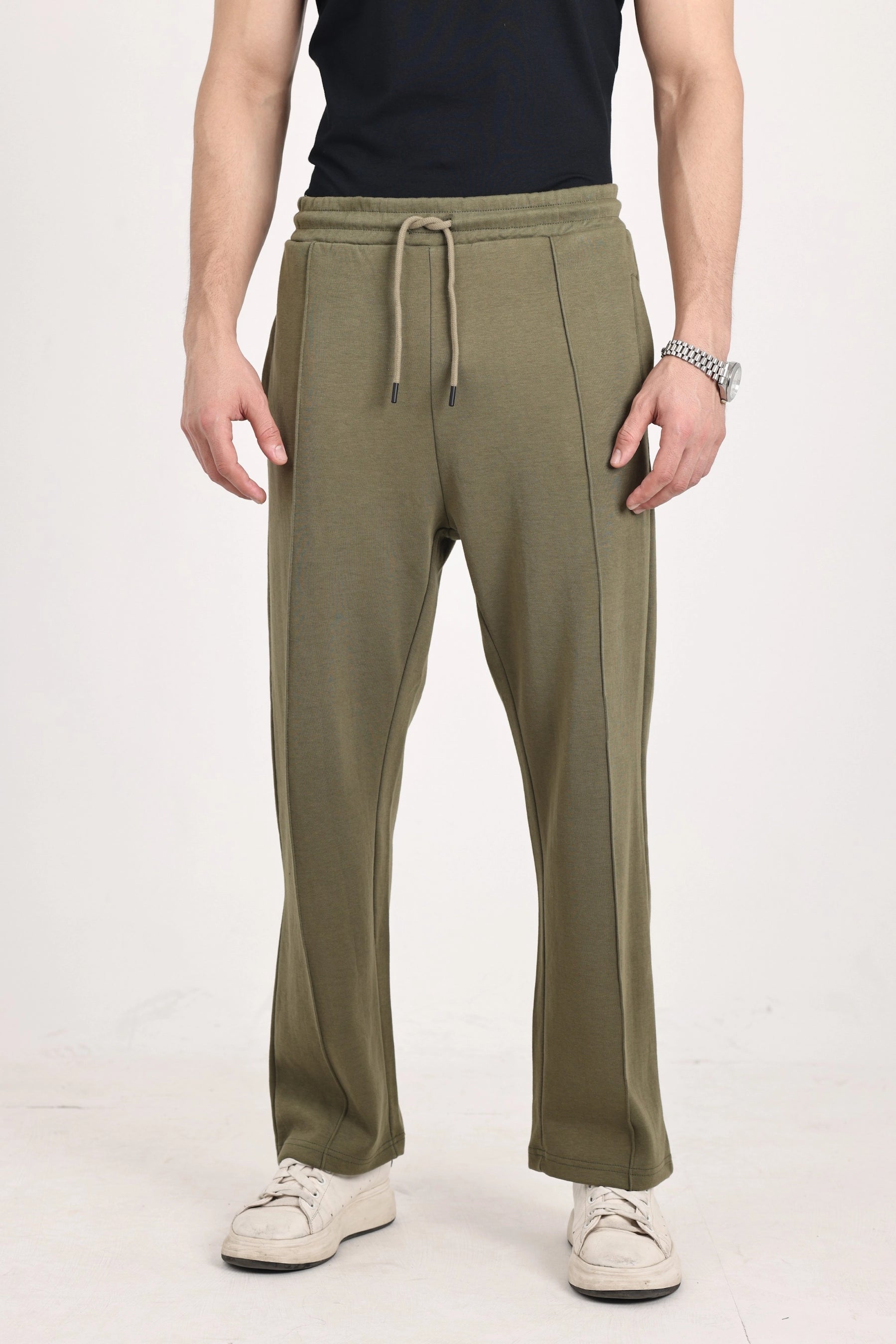 Summer - Classic Relaxed Fit Straight Trouser - Dusty Sage